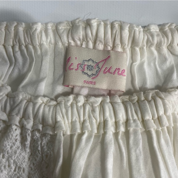 vintage miss june paris boho chic fringe off shoulder fringe top - Picture 2 of 14